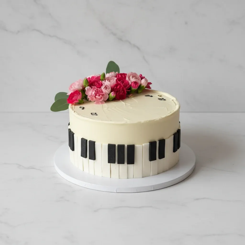 Tort pianino — widok z przodu